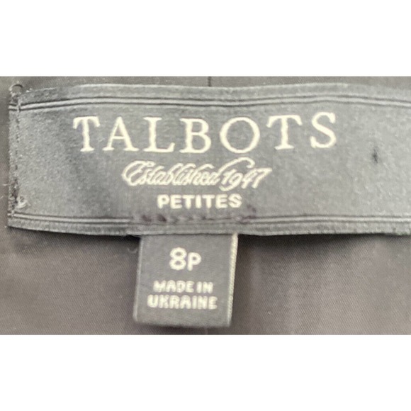 Talbots Blazer Jacket Women 2 Petite Black Wool Double Breasted Gold Button VTG - Picture 3 of 12